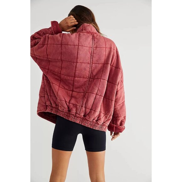 Free People Dolman Quilted Knit Jacket L NWD - Picture 3 of 6
